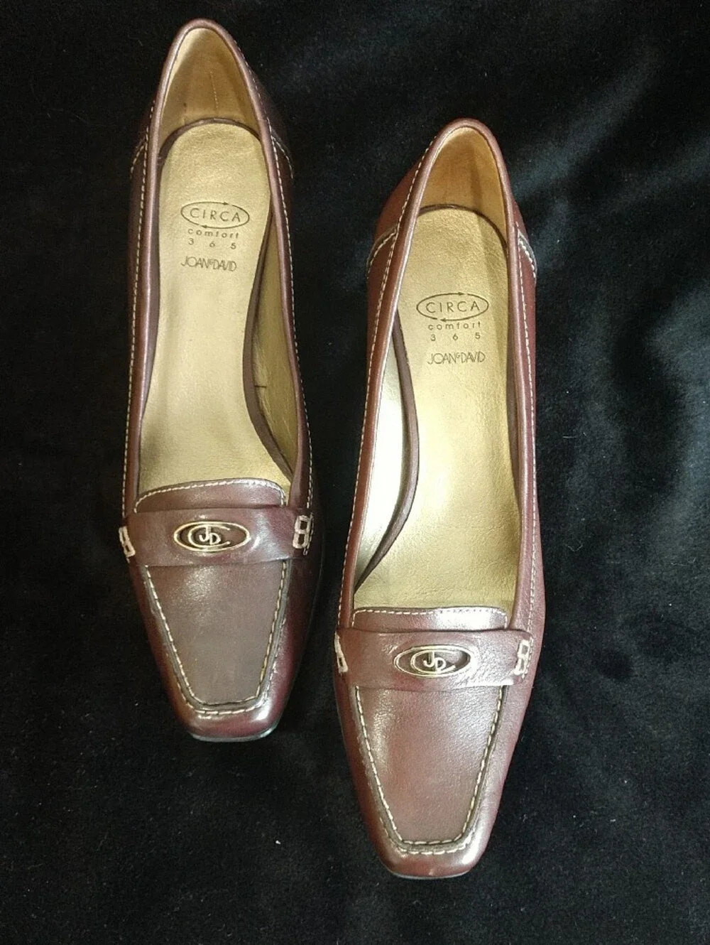 Women's Brown Leather Mid-Heel Loafers